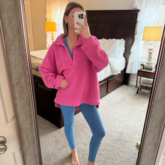 Pink Sherpa Snap Quarter sweater - Picture 4 of 8